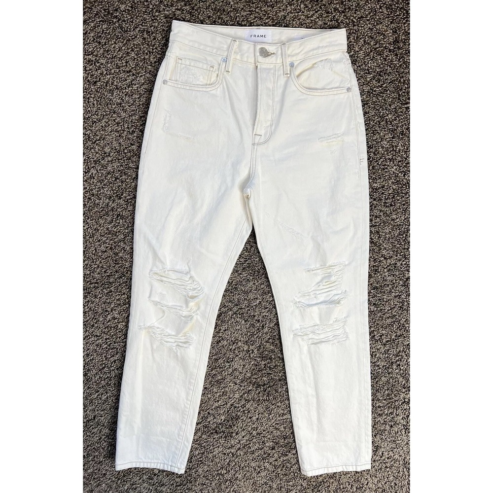 Frame Le Original Jeans High Rise Straight Distressed Button Fly / Women’s 25